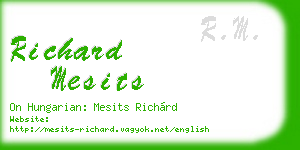 richard mesits business card